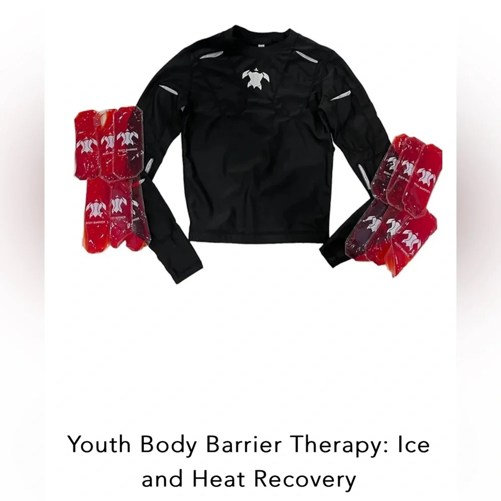 Body Barrier Therapy Youth Ice Heat Recovery Compression Shirt Large Black - Picture 8 of 8